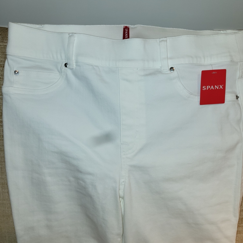 SPANX White Wide Leg Jeans - Women's Flare